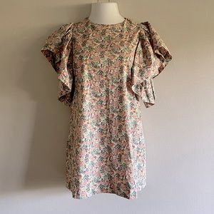 Floral‎ Flutter Sleeve Dress